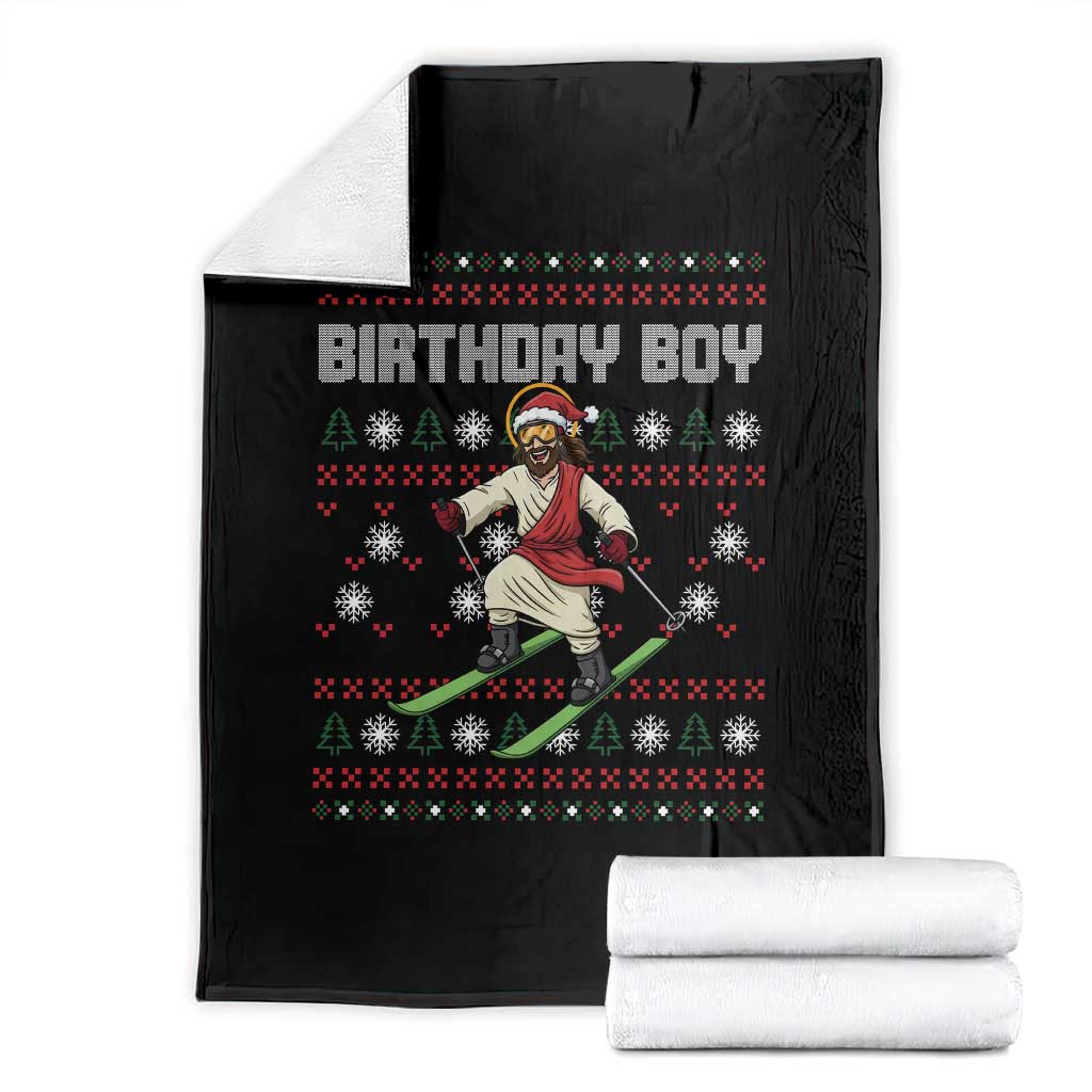 Jesus Christmas Meme Throw Blanket Snowboard Birthday Boy Ugly Xmas TS14 Black Print Your Wear