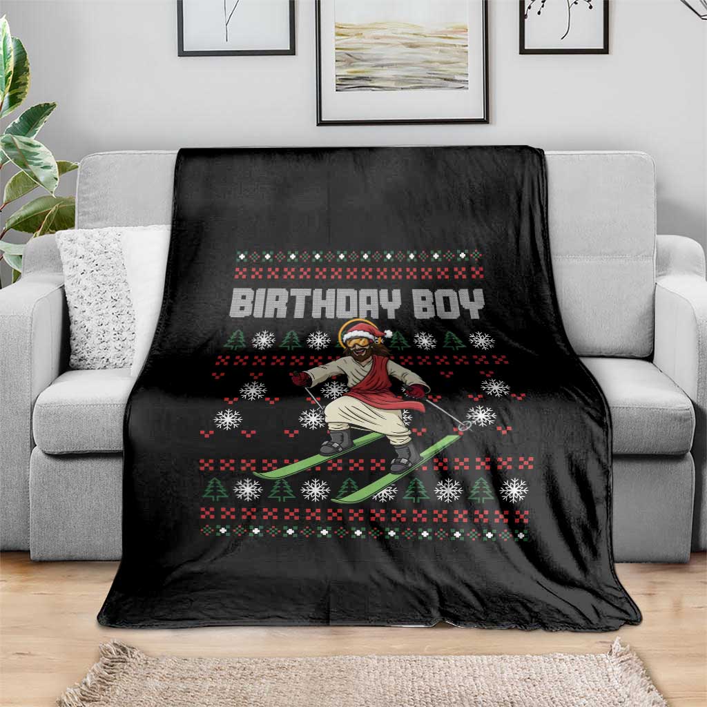 Jesus Christmas Meme Throw Blanket Snowboard Birthday Boy Ugly Xmas TS14 Print Your Wear