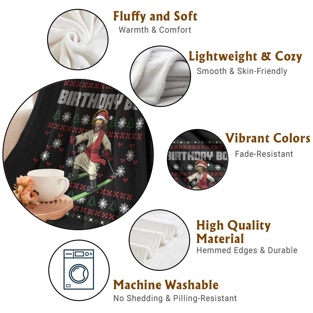 Jesus Christmas Meme Throw Blanket Snowboard Birthday Boy Ugly Xmas TS14 Print Your Wear