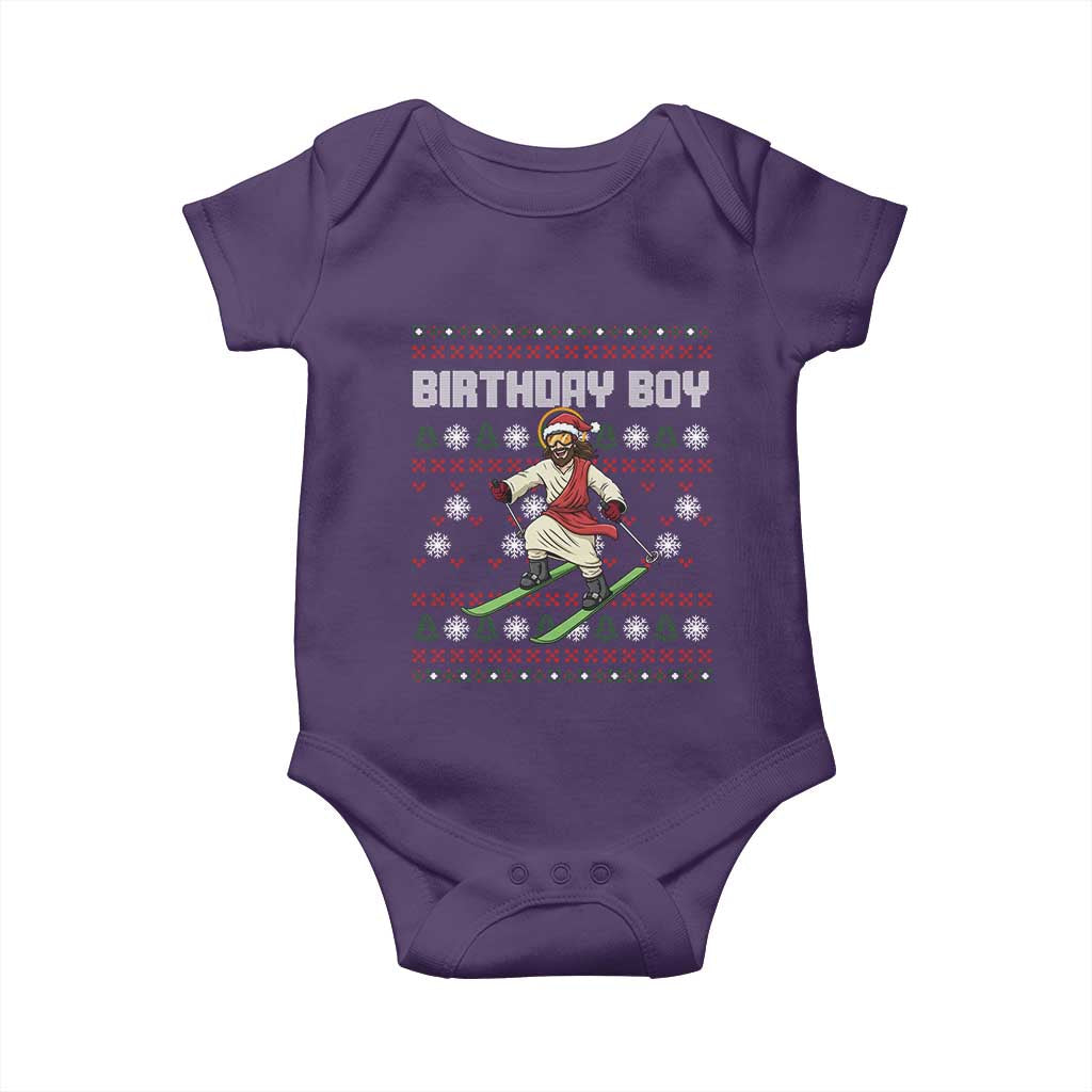 Jesus Christmas Meme Baby Onesie Snowboard Birthday Boy Ugly Xmas TS14 Purple Print Your Wear