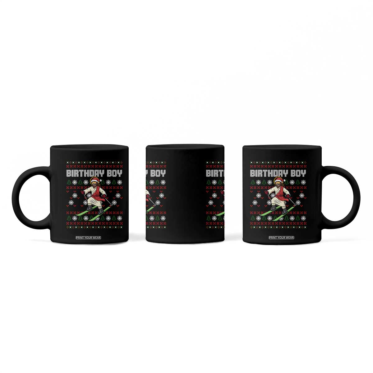 Jesus Christmas Meme Coffee Mug Snowboard Birthday Boy Ugly Xmas TS14 Print Your Wear