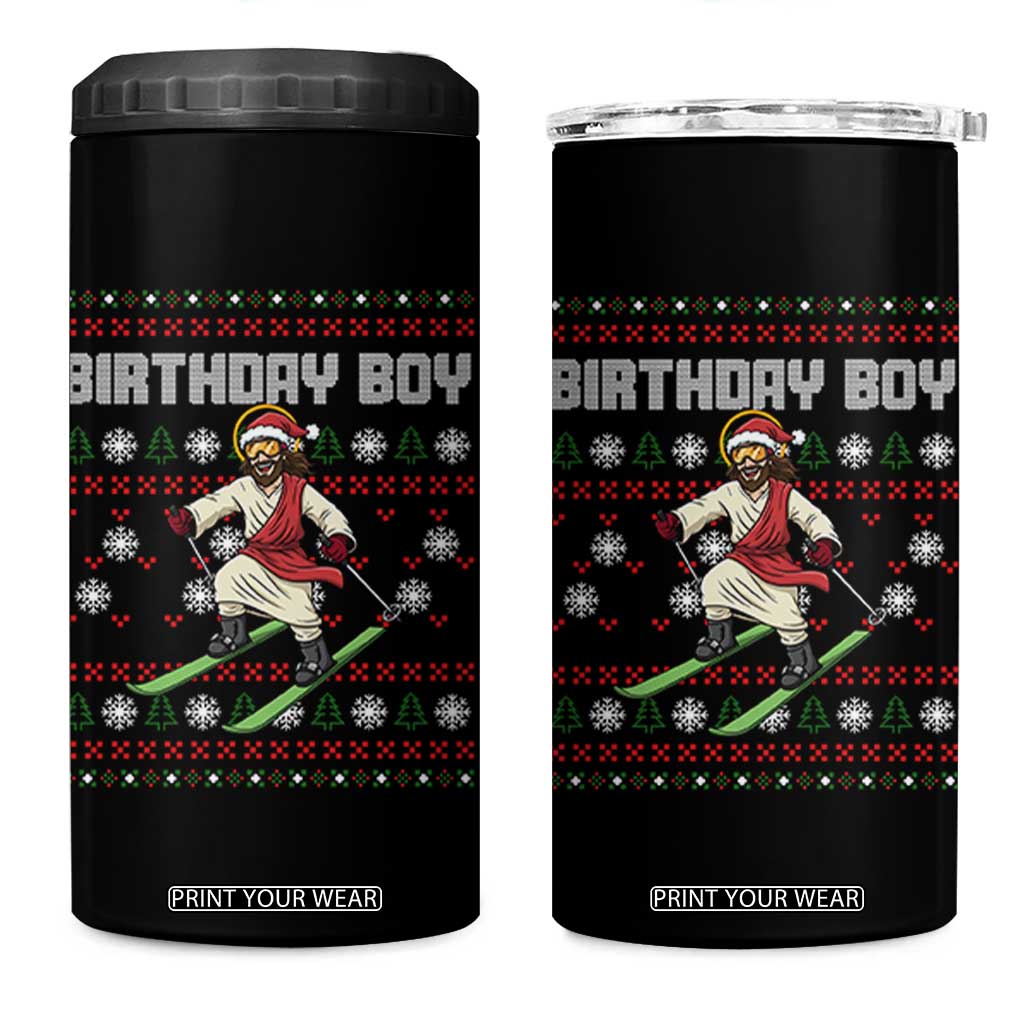 Jesus Christmas Meme 4 in 1 Can Cooler Tumbler Snowboard Birthday Boy Ugly Xmas TS14 One Size: 16 oz Black Print Your Wear