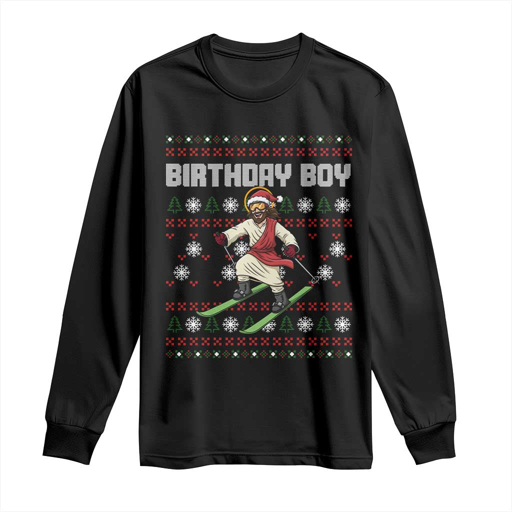 Jesus Christmas Meme Long Sleeve Shirt Snowboard Birthday Boy Ugly Xmas TS14 Black Print Your Wear