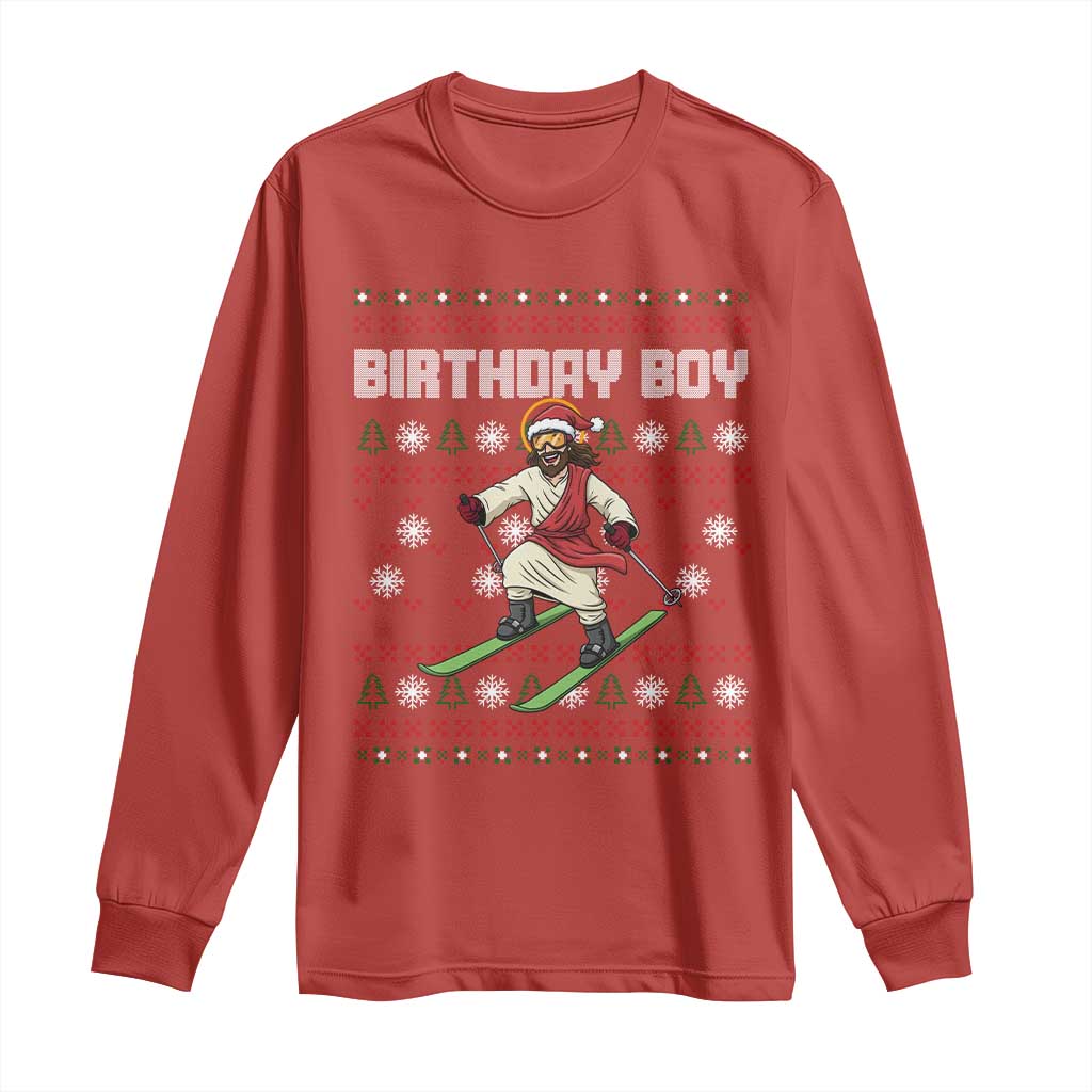 Jesus Christmas Meme Long Sleeve Shirt Snowboard Birthday Boy Ugly Xmas TS14 Red Print Your Wear