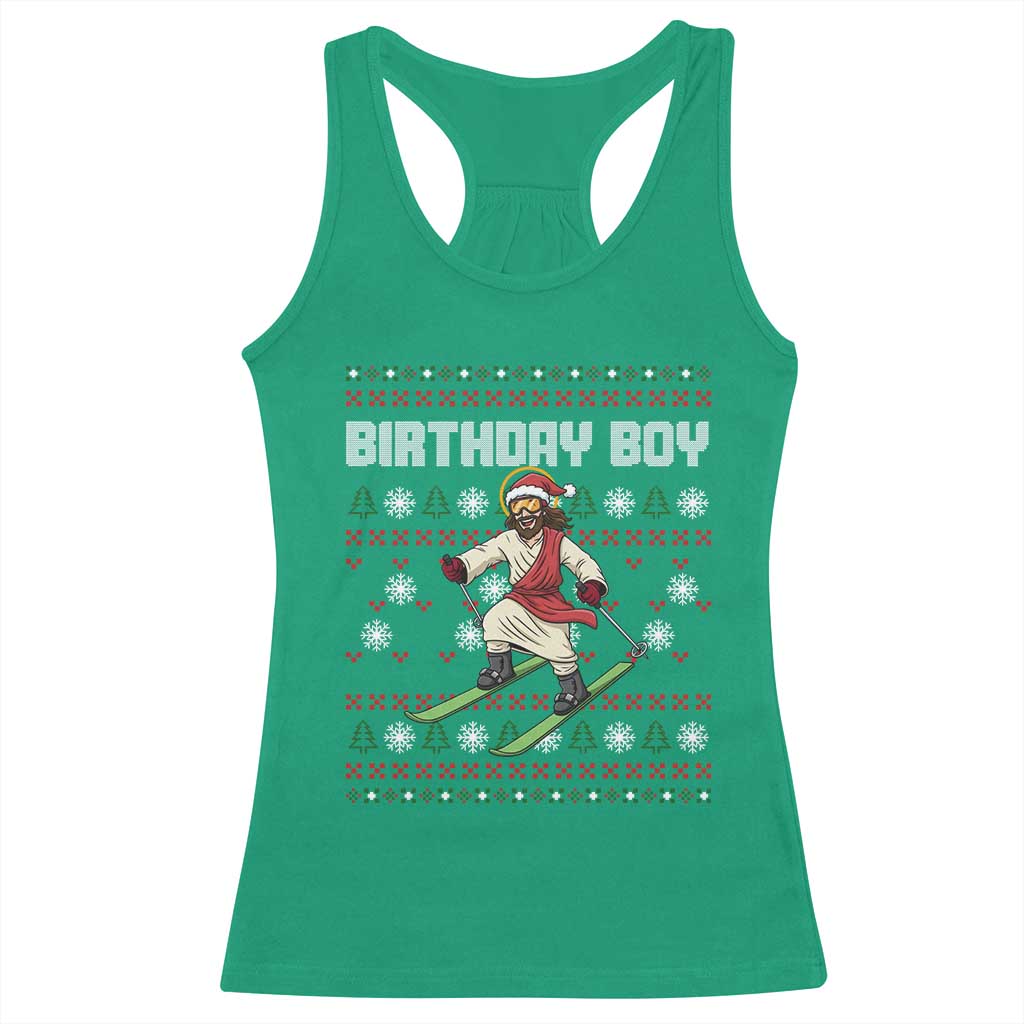 Jesus Christmas Meme Racerback Tank Top Snowboard Birthday Boy Ugly Xmas TS14 Irish Green Print Your Wear
