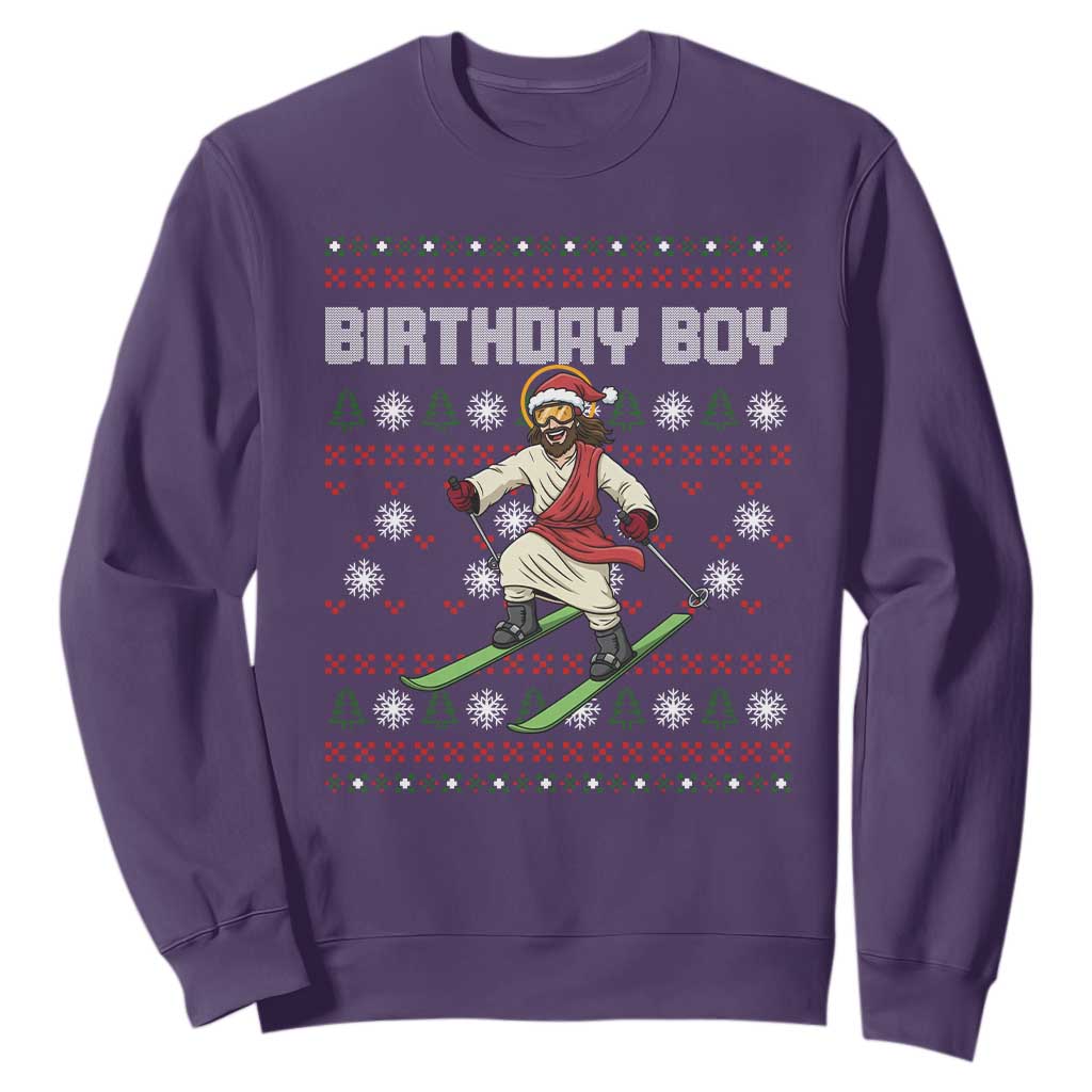 Jesus Christmas Meme Sweatshirt Snowboard Birthday Boy Ugly Xmas TS14 Purple Print Your Wear