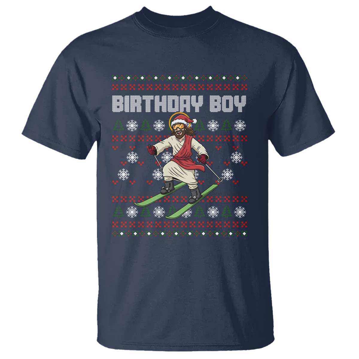 Jesus Christmas Meme T Shirt Snowboard Birthday Boy Ugly Xmas TS14 Navy Print Your Wear
