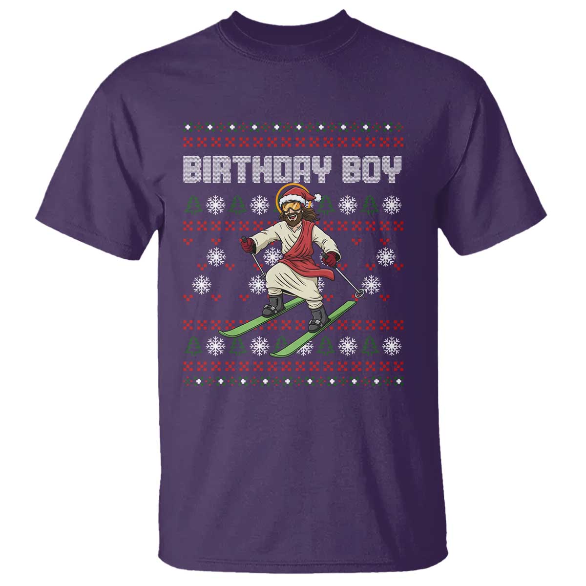 Jesus Christmas Meme T Shirt Snowboard Birthday Boy Ugly Xmas TS14 Purple Print Your Wear