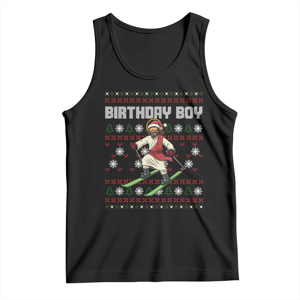 Jesus Christmas Meme Tank Top Snowboard Birthday Boy Ugly Xmas TS14 Black Print Your Wear