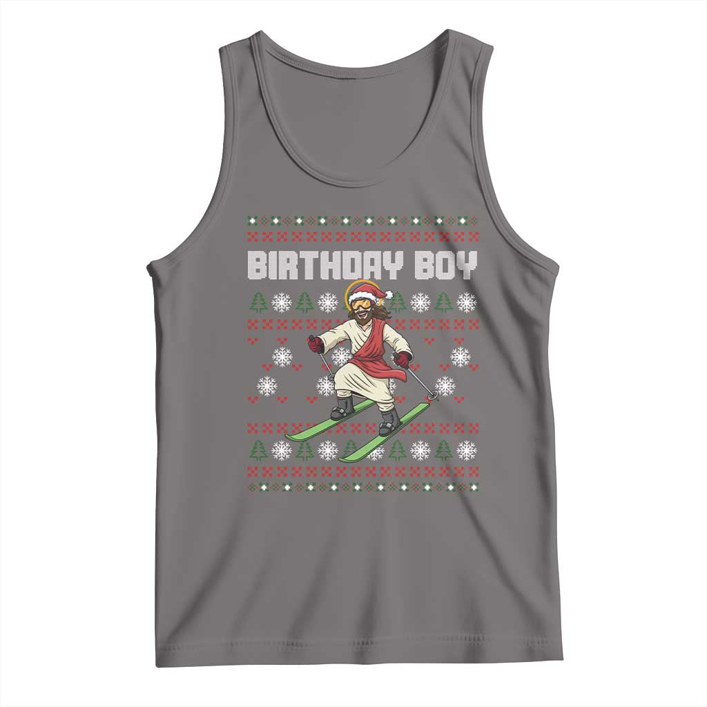 Jesus Christmas Meme Tank Top Snowboard Birthday Boy Ugly Xmas TS14 Deep Heather Print Your Wear