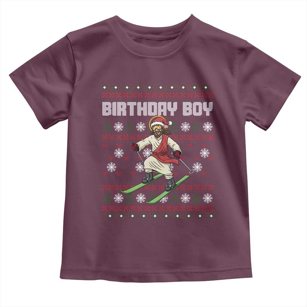 Jesus Christmas Meme Toddler T Shirt Snowboard Birthday Boy Ugly Xmas TS14 Maroon Print Your Wear