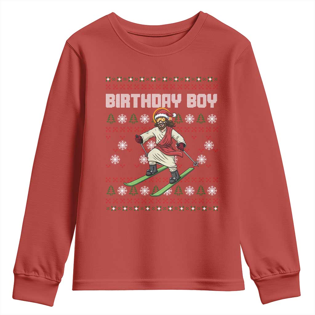 Jesus Christmas Meme Youth Sweatshirt Snowboard Birthday Boy Ugly Xmas TS14 Red Print Your Wear