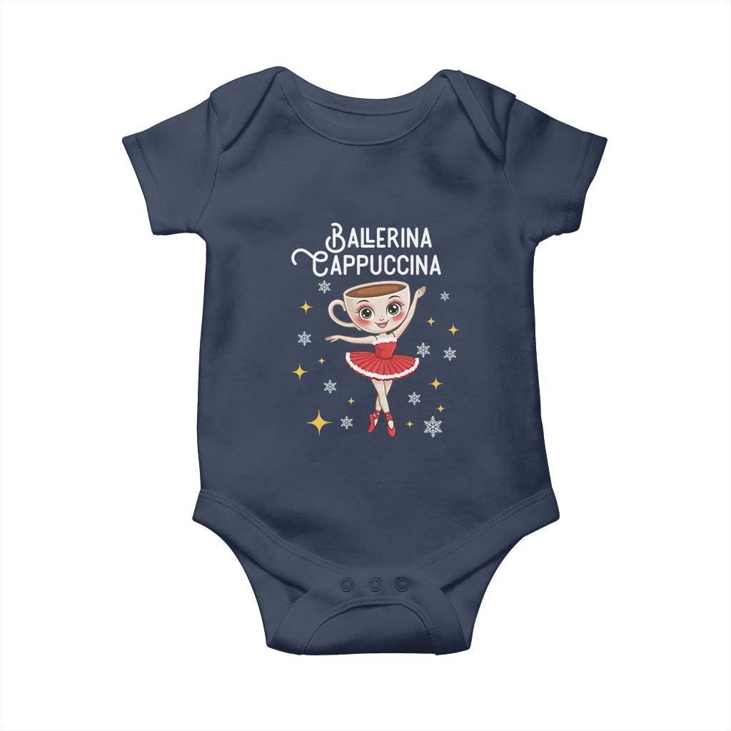Ballerina Cappuccina Christmas Baby Onesie Italian Brainrot Meme TS14 Navy Print Your Wear
