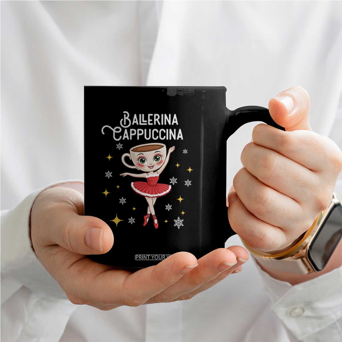 Ballerina Cappuccina Christmas Coffee Mug Italian Brainrot Meme TS14 Print Your Wear