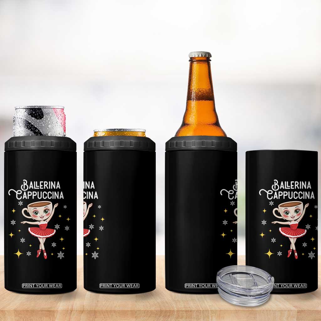 Ballerina Cappuccina Christmas 4 in 1 Can Cooler Tumbler Italian Brainrot Meme TS14 Print Your Wear