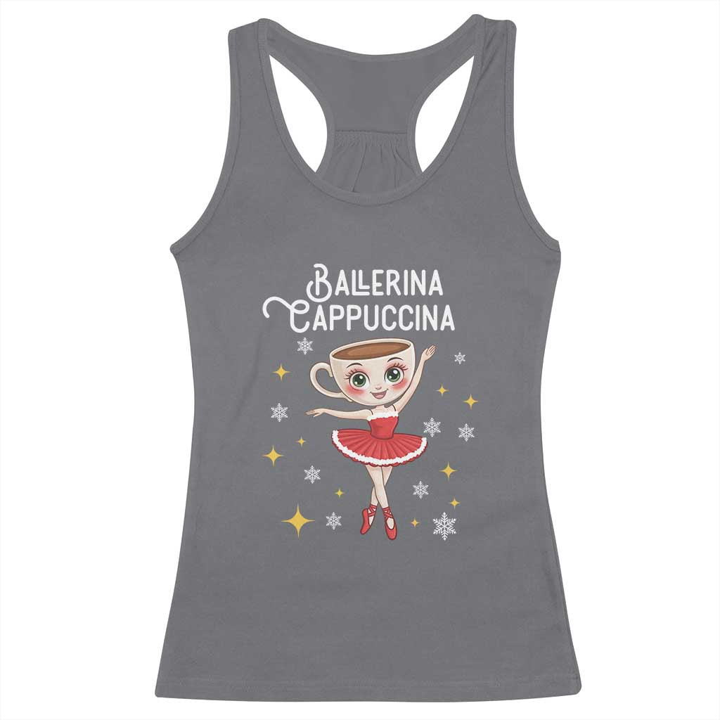 Ballerina Cappuccina Christmas Racerback Tank Top Italian Brainrot Meme TS14 Charcoal Print Your Wear