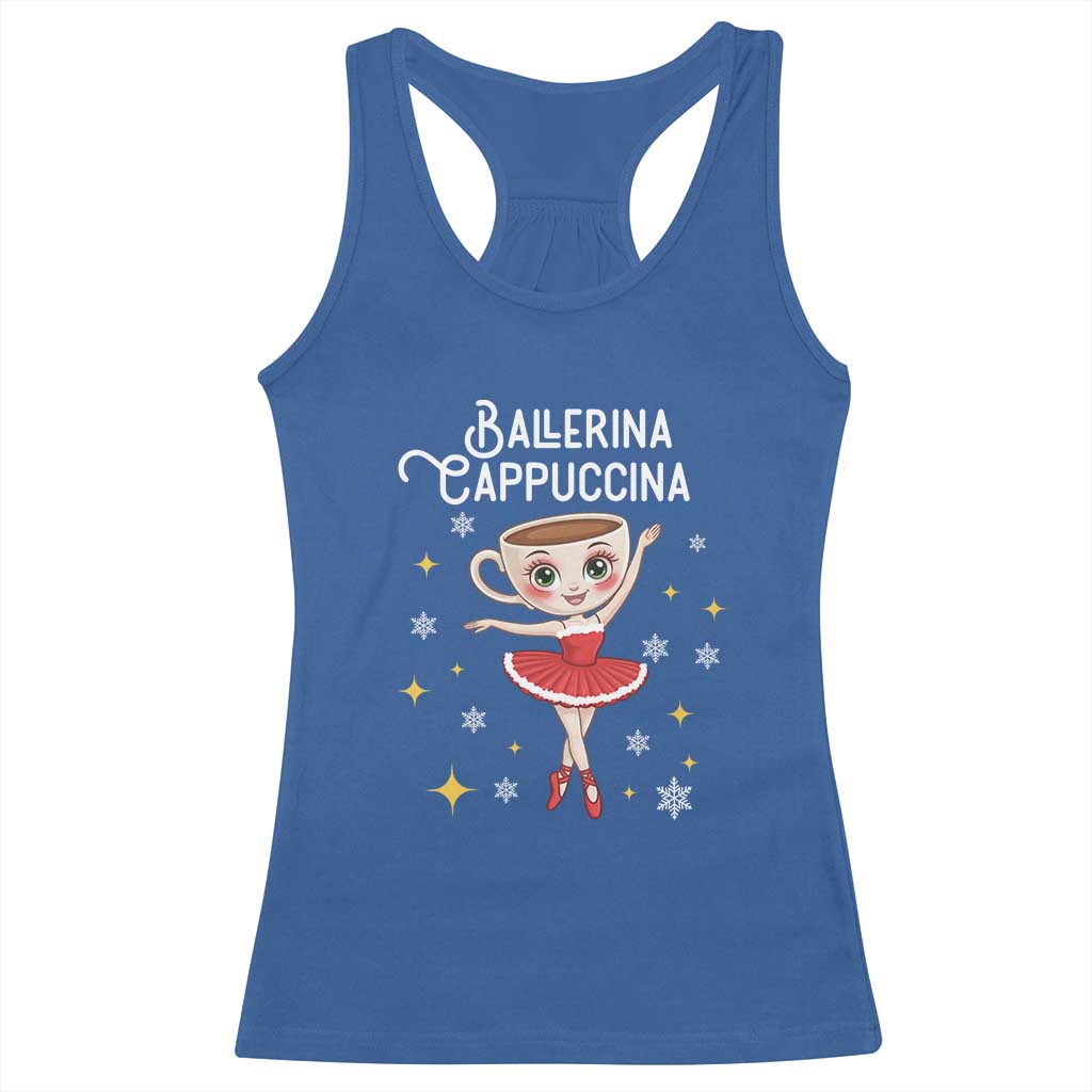 Ballerina Cappuccina Christmas Racerback Tank Top Italian Brainrot Meme TS14 Royal Blue Print Your Wear