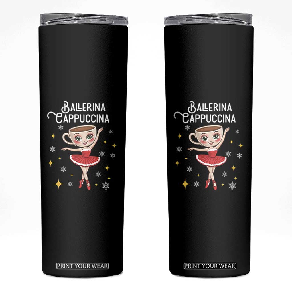 Ballerina Cappuccina Christmas Skinny Tumbler Italian Brainrot Meme TS14 Black Print Your Wear