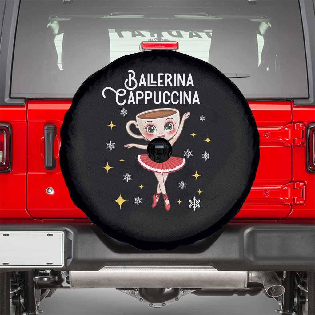 Ballerina Cappuccina Christmas Spare Tire Cover Italian Brainrot Meme TS14 Black Print Your Wear