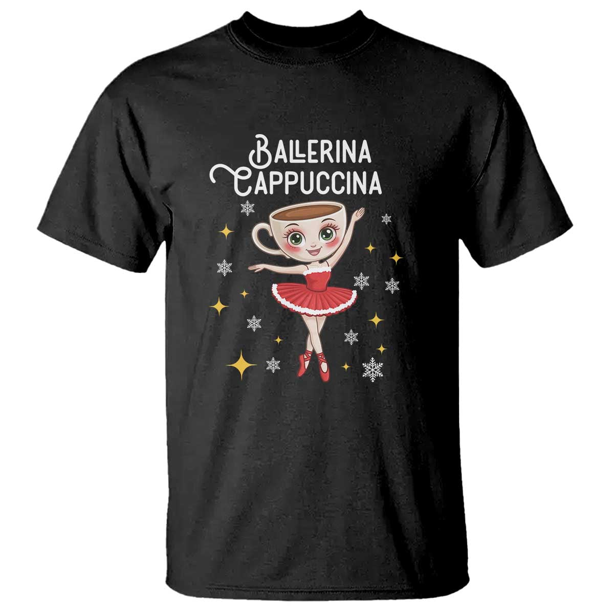 Ballerina Cappuccina Christmas T Shirt Italian Brainrot Meme TS14 Black Print Your Wear