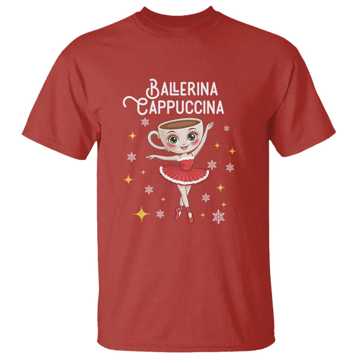 Ballerina Cappuccina Christmas T Shirt Italian Brainrot Meme TS14 Red Print Your Wear