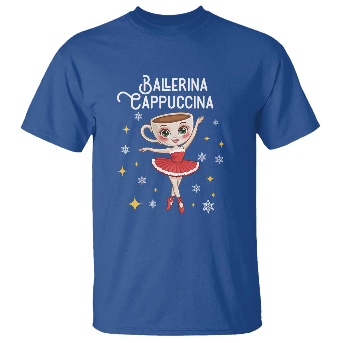 Ballerina Cappuccina Christmas T Shirt Italian Brainrot Meme TS14 Royal Blue Print Your Wear