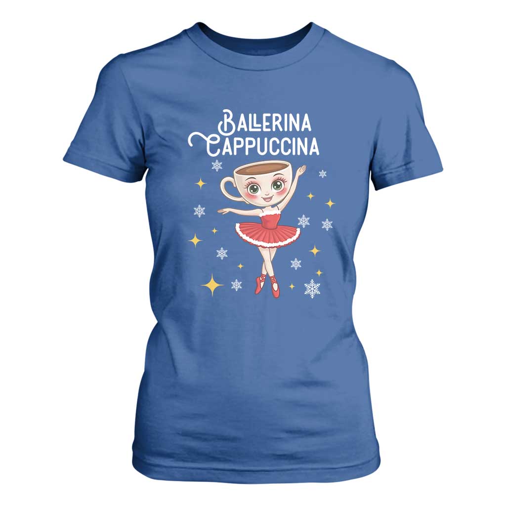 Ballerina Cappuccina Christmas T Shirt For Women Italian Brainrot Meme TS14 Royal Blue Print Your Wear