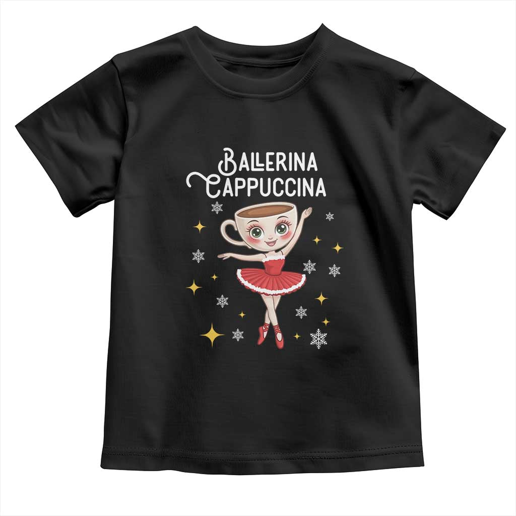 Ballerina Cappuccina Christmas Toddler T Shirt Italian Brainrot Meme TS14 Black Print Your Wear