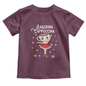 Ballerina Cappuccina Christmas Toddler T Shirt Italian Brainrot Meme TS14 Maroon Print Your Wear