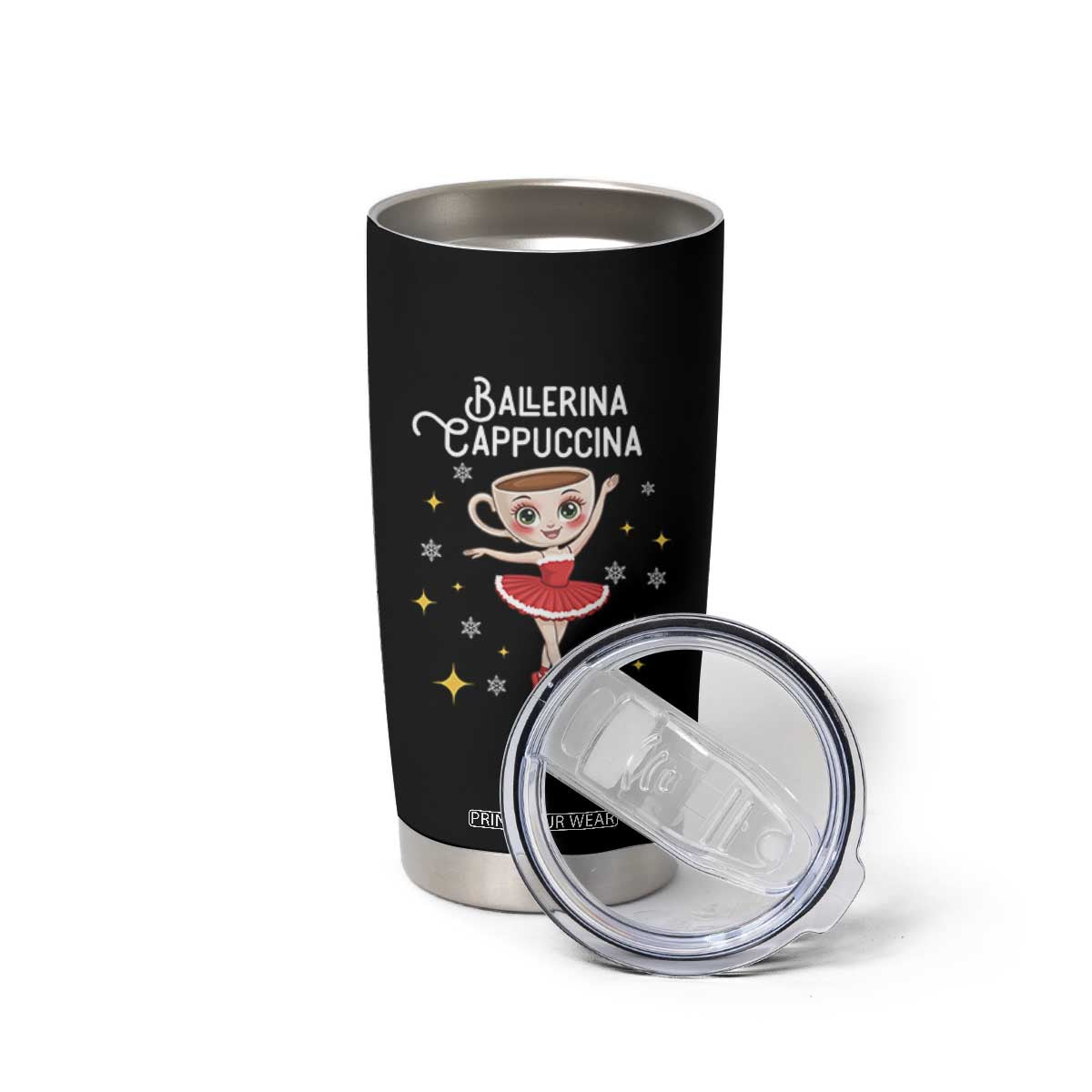 Ballerina Cappuccina Christmas Tumbler Cup Italian Brainrot Meme TS14 Print Your Wear