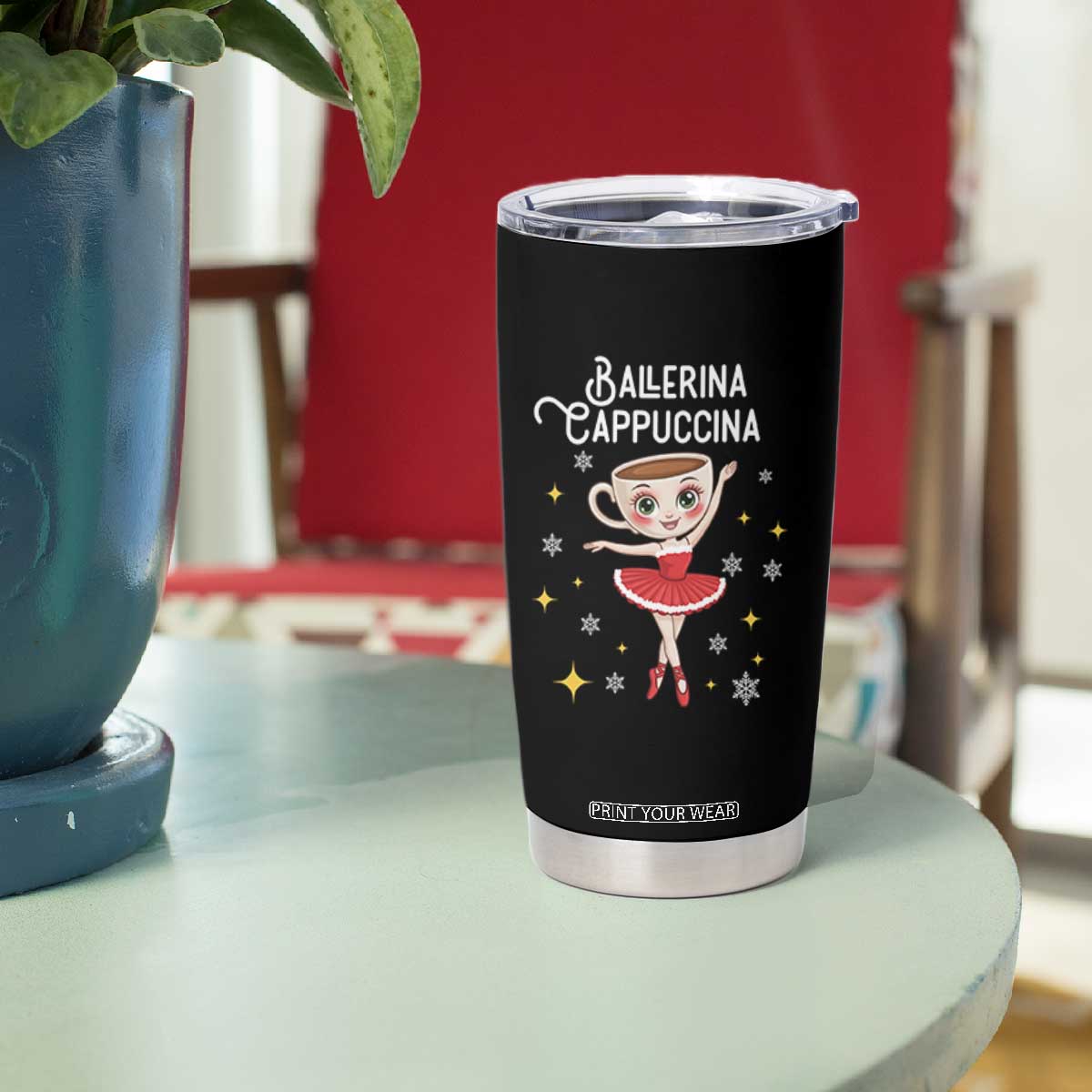 Ballerina Cappuccina Christmas Tumbler Cup Italian Brainrot Meme TS14 Print Your Wear