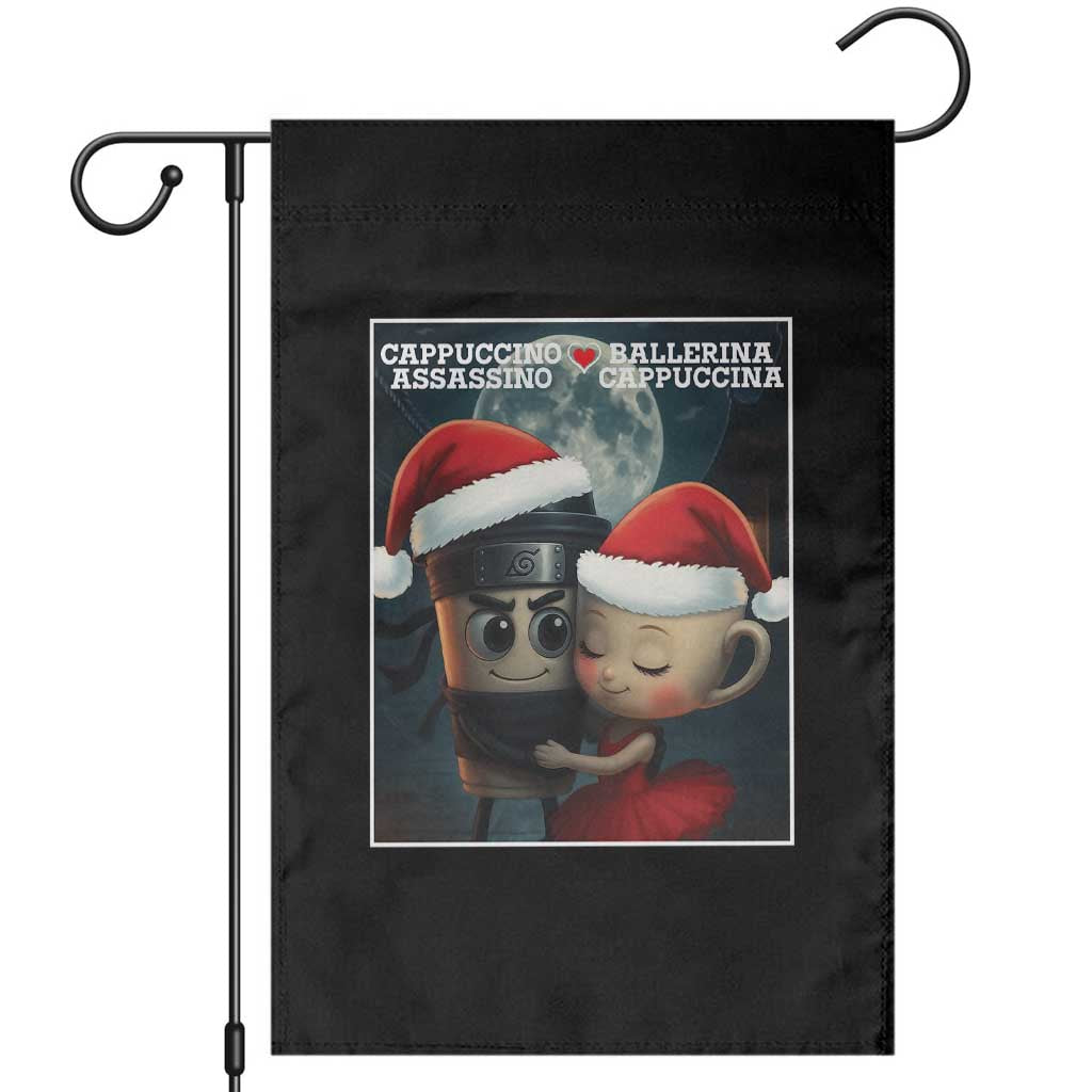 Funny Christmas Couple Garden Flag Italian Brainrot Meme TS14 Black Print Your Wear