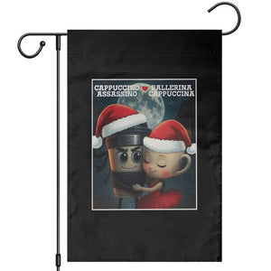 Funny Christmas Couple Garden Flag Italian Brainrot Meme TS14 Black Print Your Wear