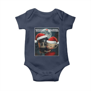 Funny Christmas Couple Baby Onesie Italian Brainrot Meme TS14 Navy Print Your Wear