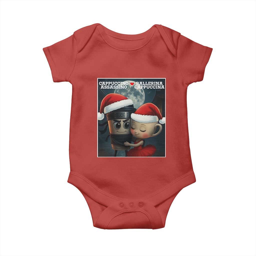 Funny Christmas Couple Baby Onesie Italian Brainrot Meme TS14 Red Print Your Wear