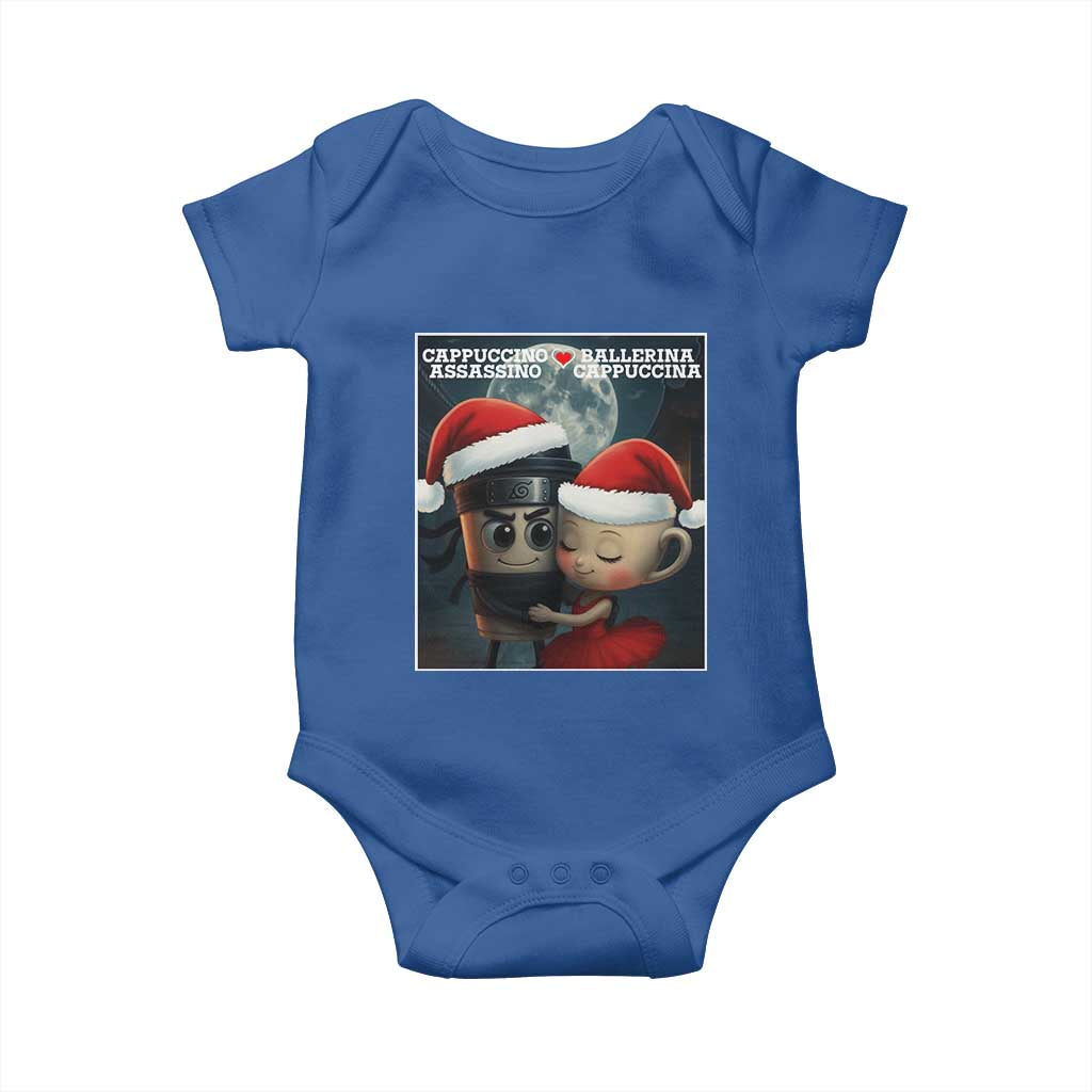 Funny Christmas Couple Baby Onesie Italian Brainrot Meme TS14 Royal Blue Print Your Wear