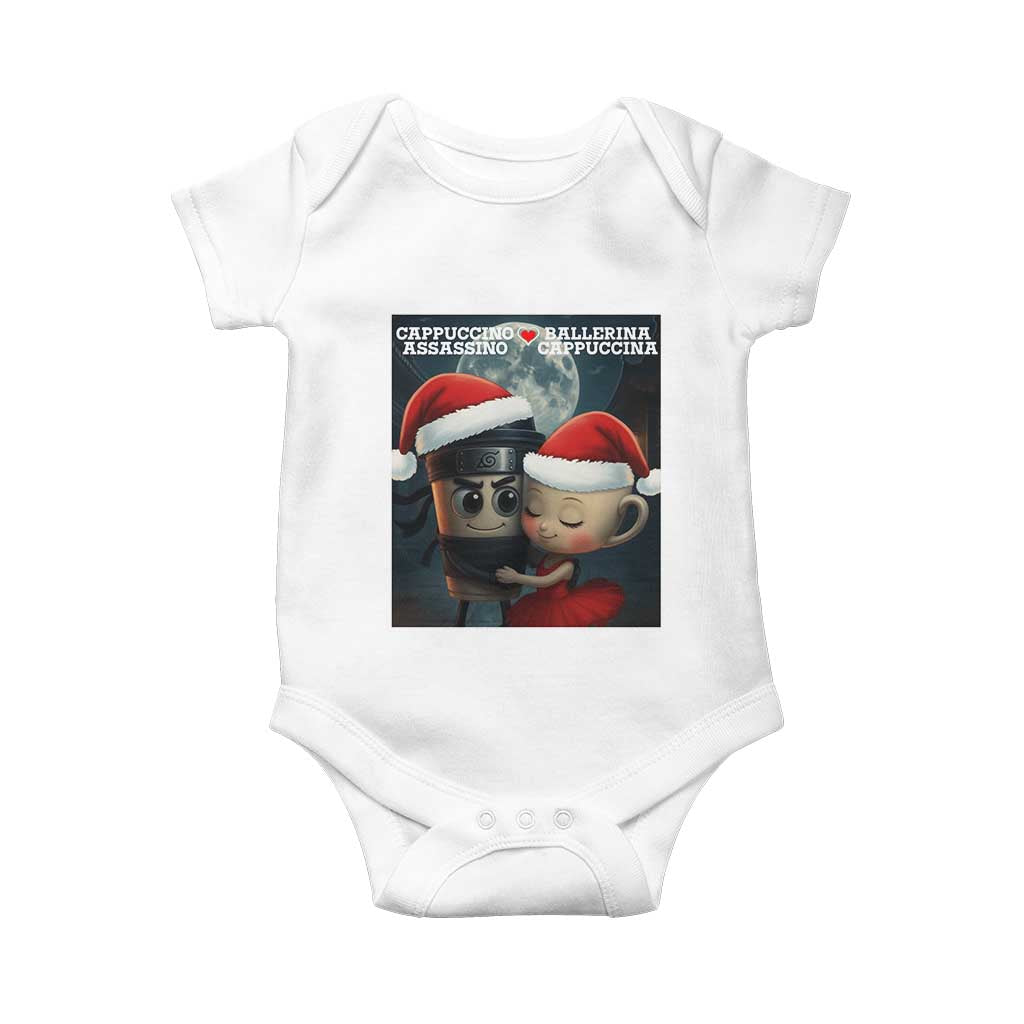 Funny Christmas Couple Baby Onesie Italian Brainrot Meme TS14 White Print Your Wear