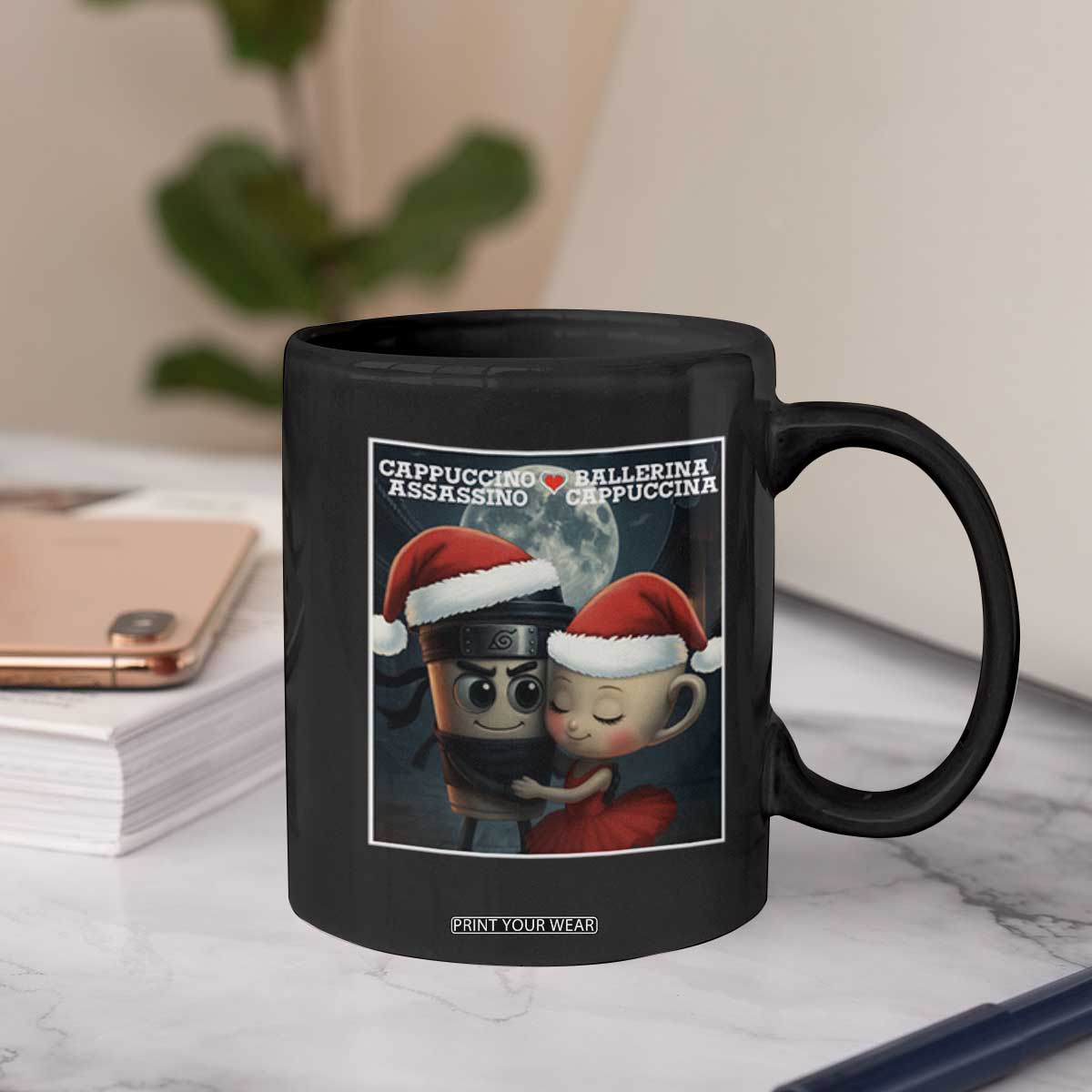 Funny Christmas Couple Coffee Mug Italian Brainrot Meme TS14 Print Your Wear