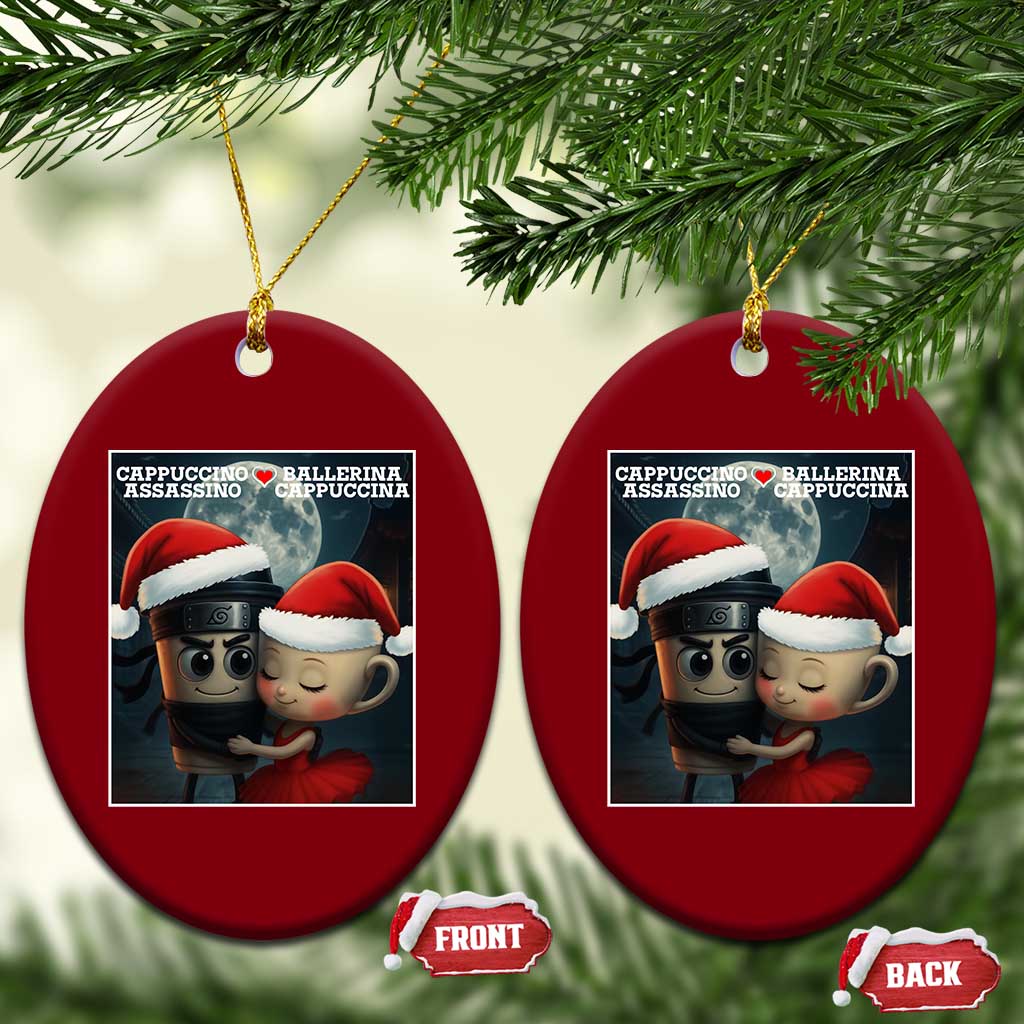 Funny Xmas Couple Ceramic Ornament Italian Brainrot Meme TS14 Print Your Wear