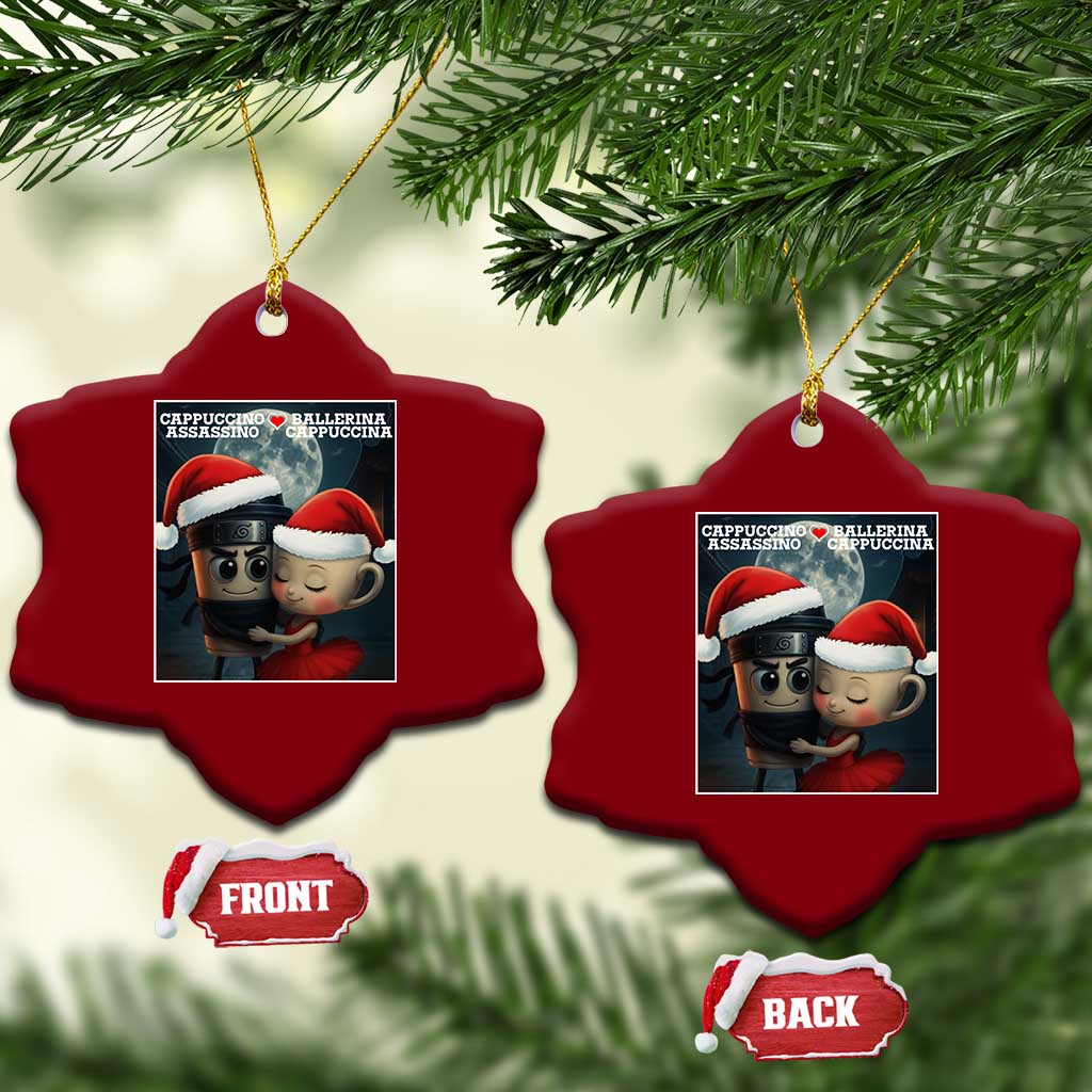 Funny Xmas Couple Ceramic Ornament Italian Brainrot Meme TS14 Print Your Wear