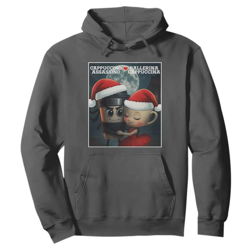 Funny Christmas Couple Hoodie Italian Brainrot Meme TS14 Dark Heather Print Your Wear