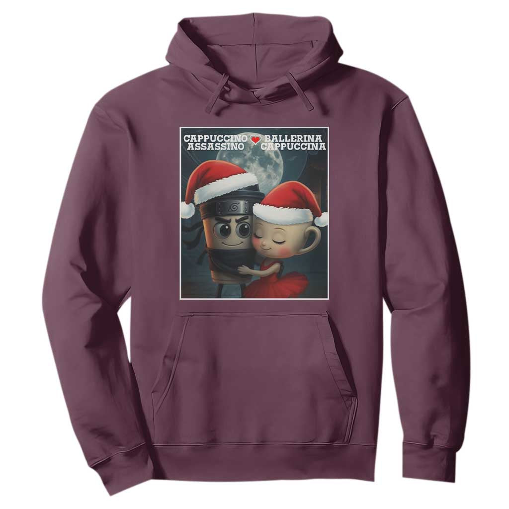 Funny Christmas Couple Hoodie Italian Brainrot Meme TS14 Maroon Print Your Wear