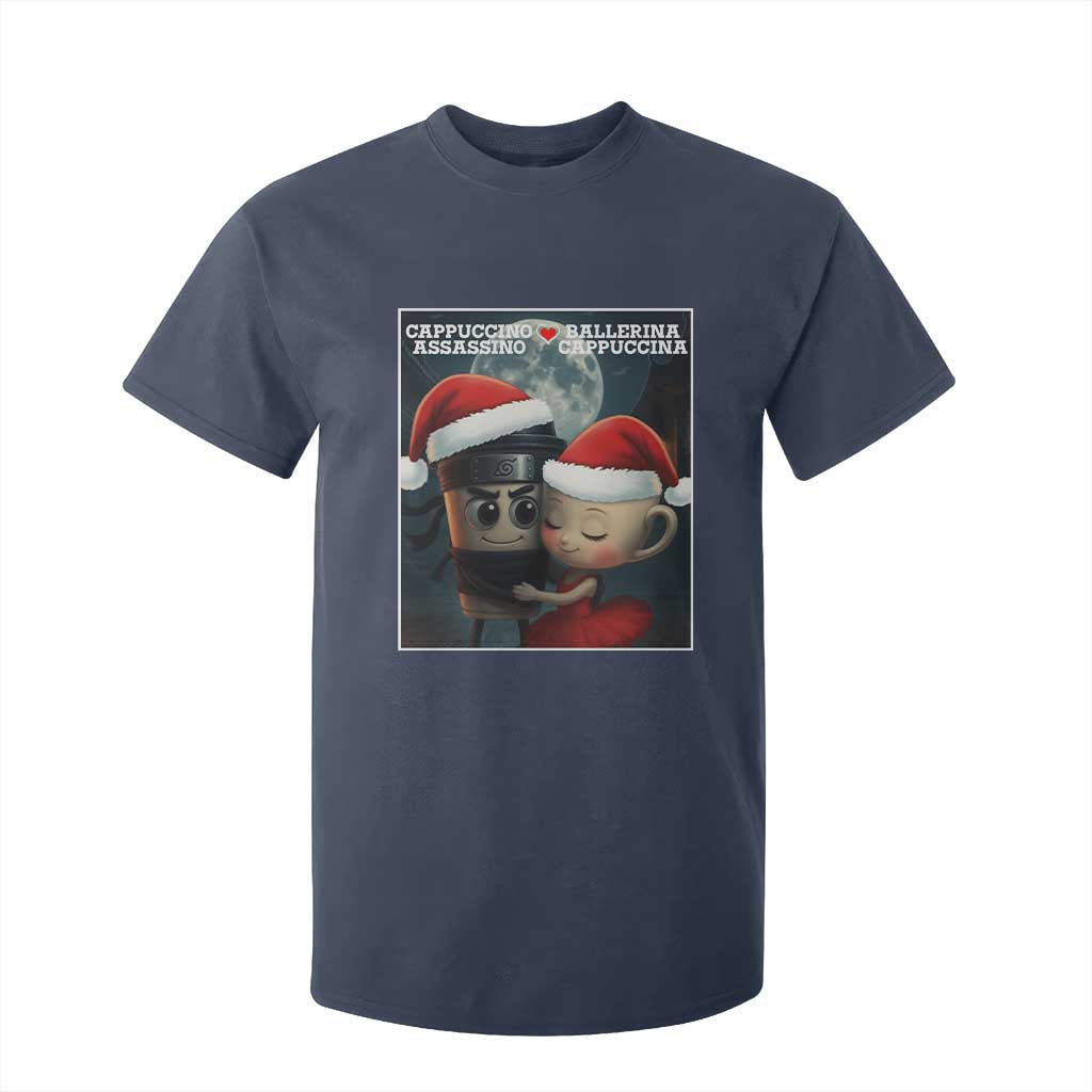 Funny Christmas Couple T Shirt For Kid Italian Brainrot Meme TS14 Navy Print Your Wear