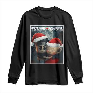 Funny Christmas Couple Long Sleeve Shirt Italian Brainrot Meme TS14 Black Print Your Wear