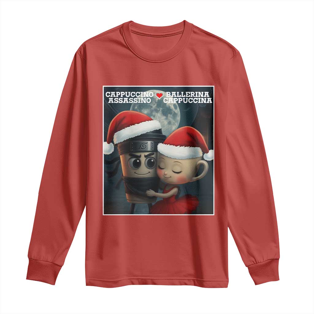 Funny Christmas Couple Long Sleeve Shirt Italian Brainrot Meme TS14 Red Print Your Wear