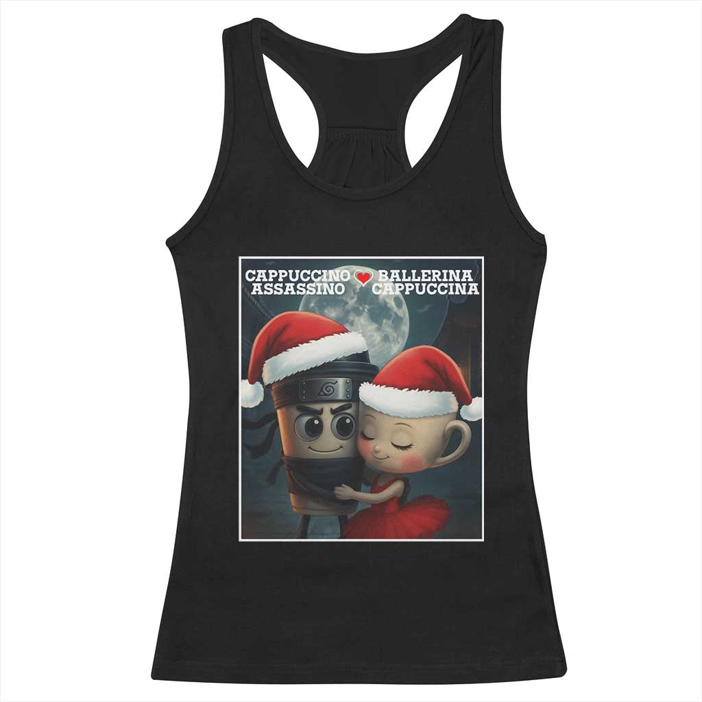 Funny Christmas Couple Racerback Tank Top Italian Brainrot Meme TS14 Black Print Your Wear