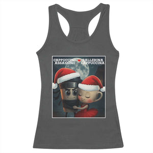 Funny Christmas Couple Racerback Tank Top Italian Brainrot Meme TS14 Dark Heather Print Your Wear