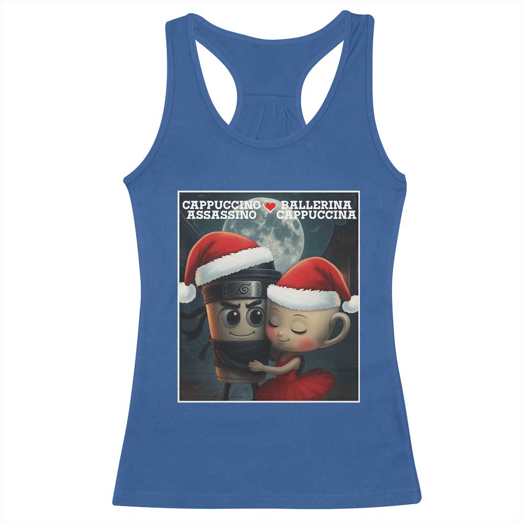 Funny Christmas Couple Racerback Tank Top Italian Brainrot Meme TS14 Royal Blue Print Your Wear