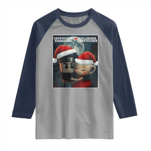Funny Christmas Couple Raglan Shirt Italian Brainrot Meme TS14 Sport Gray Navy Print Your Wear