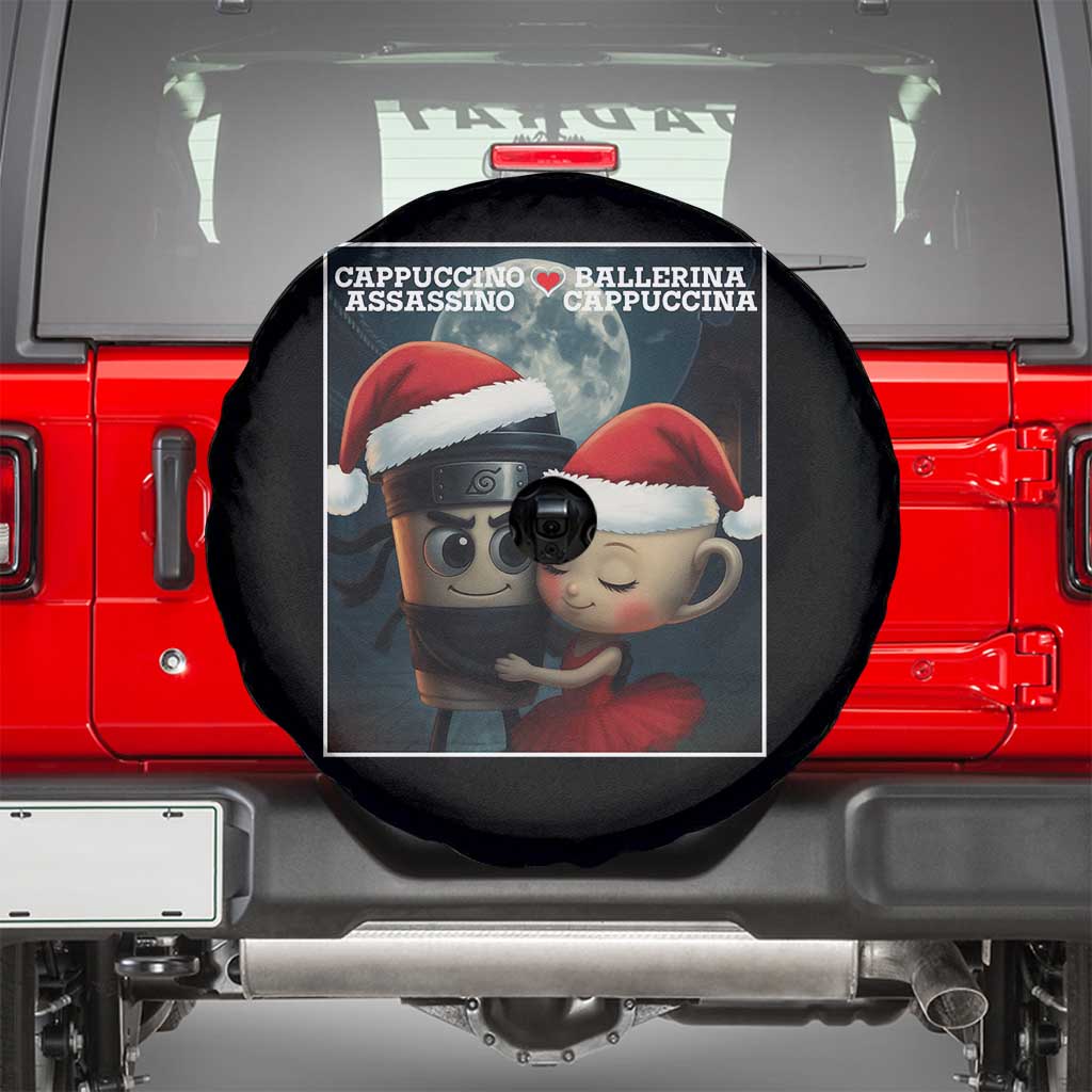 Funny Christmas Couple Spare Tire Cover Italian Brainrot Meme TS14 Black Print Your Wear